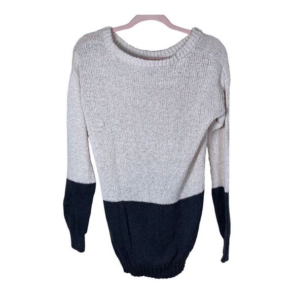 French Connection Women's Cream & Black Color Block Pullover Sweater Siz… - Picture 2 of 4